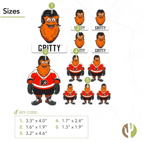 Philadelphia Flyers Stickers Gritty Mascot NHL NHL Vinyl Decal-1 sheet 11 sticke - Picture 7 of 9